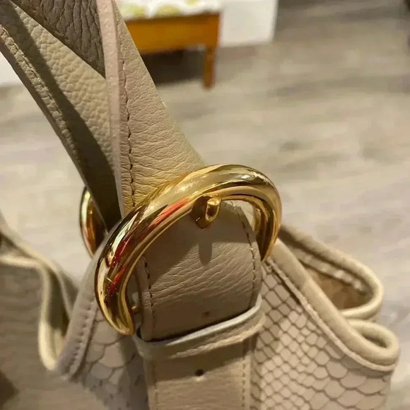 GiGi New York Snake skin Embossed Large Tote, color Taupe - Picture 8 of 9